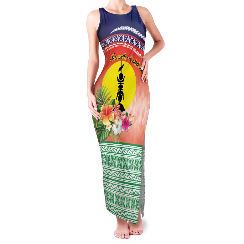 New Caledonia Nautilus Shell Family Matching Tank Maxi Dress and Hawaiian Shirt Polynesian Tropical Flowers