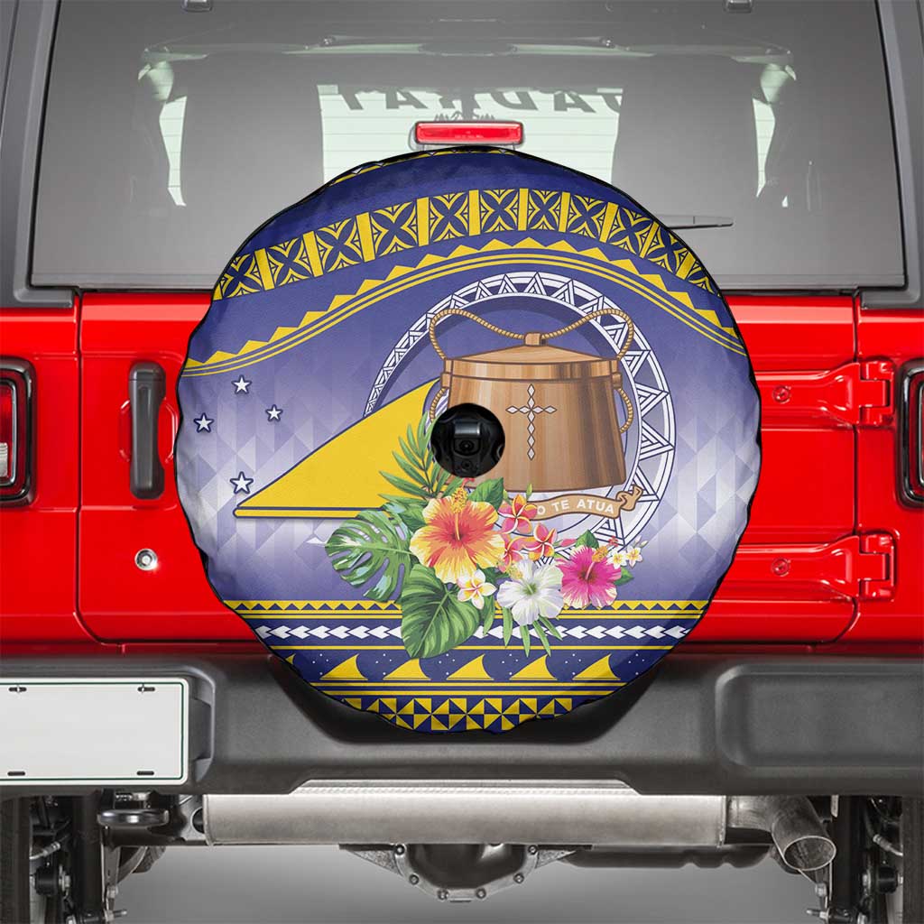 Tokelau Tuluma Spare Tire Cover Polynesian Tropical Flowers