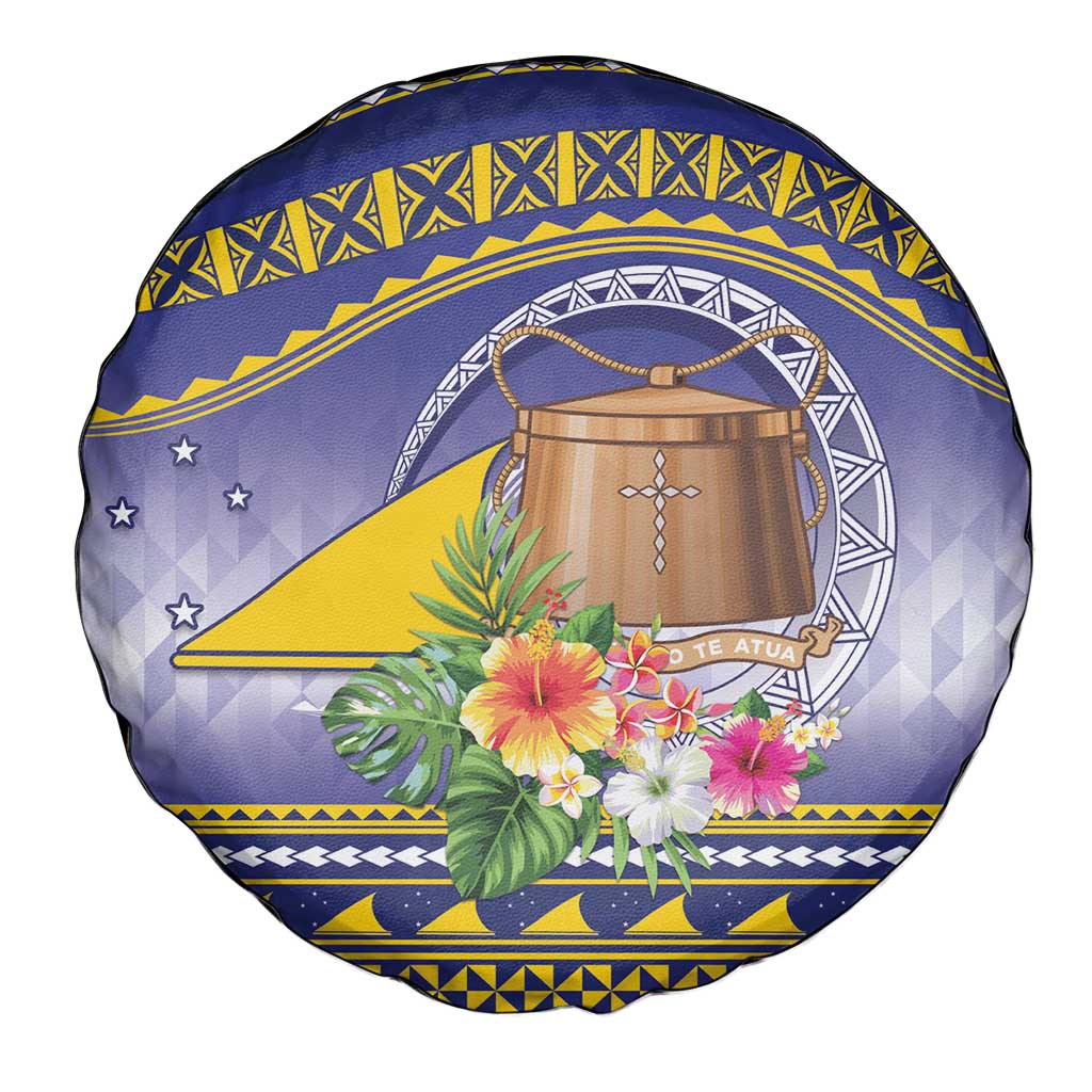 Tokelau Tuluma Spare Tire Cover Polynesian Tropical Flowers