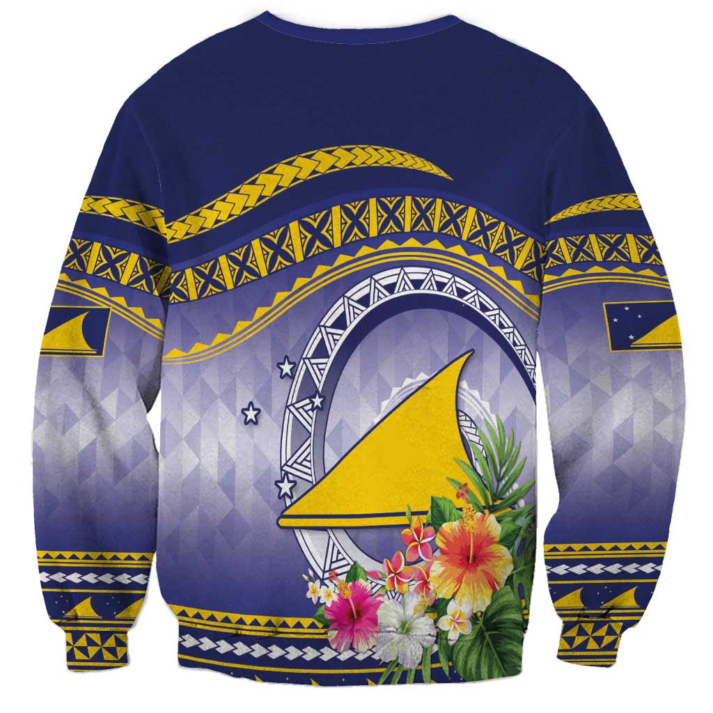 Tokelau Tuluma Sweatshirt Polynesian Tropical Flowers