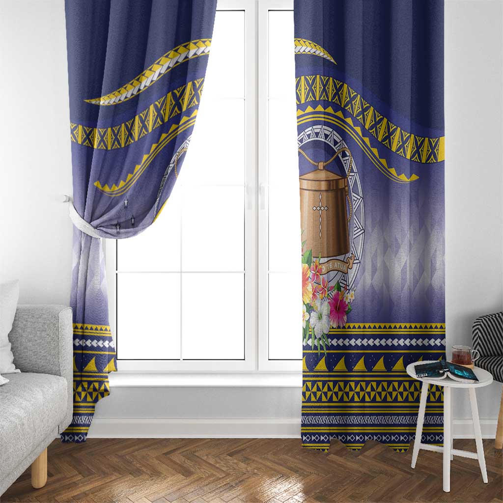 Tokelau Tuluma Window Curtain Polynesian Tropical Flowers