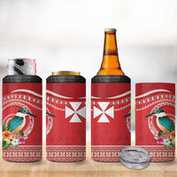 Wallis et Futuna Kingfisher 4 in 1 Can Cooler Tumbler Polynesian Tropical Flowers