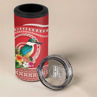 Wallis et Futuna Kingfisher 4 in 1 Can Cooler Tumbler Polynesian Tropical Flowers