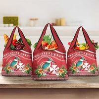 Wallis et Futuna Kingfisher Grocery Bag Polynesian Tropical Flowers