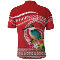 Wallis et Futuna Kingfisher Polo Shirt Polynesian Tropical Flowers LT9 - Polynesian Pride