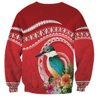Wallis et Futuna Kingfisher Sweatshirt Polynesian Tropical Flowers