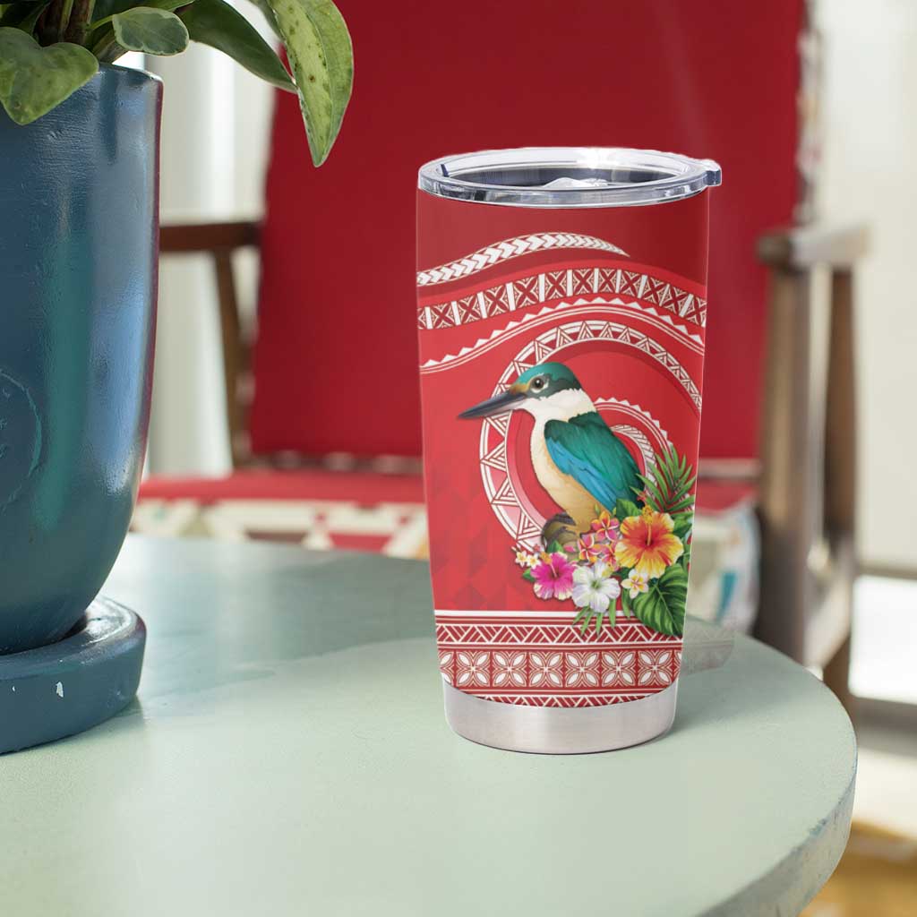 Wallis et Futuna Kingfisher Tumbler Cup Polynesian Tropical Flowers