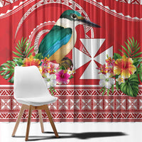 Wallis et Futuna Kingfisher Window Curtain Polynesian Tropical Flowers