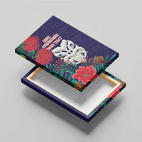 Maori Wheku Meri Kirihimete Personalised Canvas Wall Art All Blue Indigenous Maori Motif - Polynesian Pride