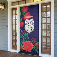 Maori Wheku Meri Kirihimete Personalised Door Cover All Blue Indigenous Maori Motif - Polynesian Pride