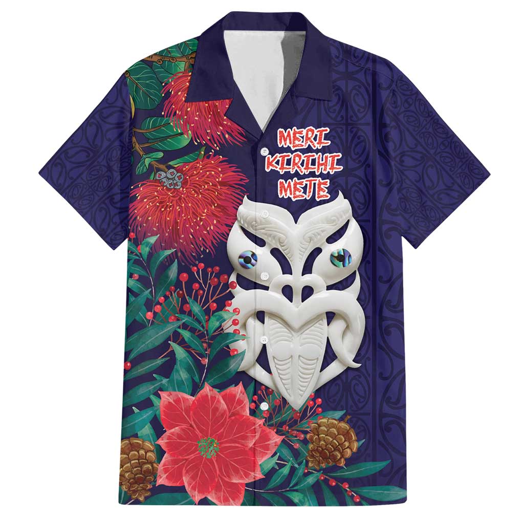 Maori Wheku Meri Kirihimete Personalised Family Matching Tank Maxi Dress and Hawaiian Shirt All Blue Indigenous Maori Motif - Polynesian Pride