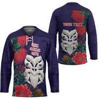 Maori Wheku Meri Kirihimete Personalised Hockey Jersey All Blue Indigenous Maori Motif - Polynesian Pride