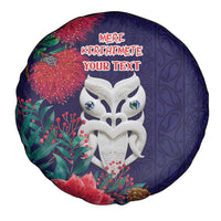 Maori Wheku Meri Kirihimete Personalised Spare Tire Cover All Blue Indigenous Maori Motif - Polynesian Pride