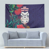 Maori Wheku Meri Kirihimete Personalised Tapestry All Blue Indigenous Maori Motif - Polynesian Pride