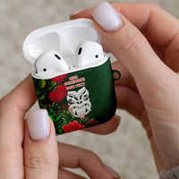 Maori Wheku Meri Kirihimete Personalised AirPods Case All Green Indigenous Maori Motif - Polynesian Pride