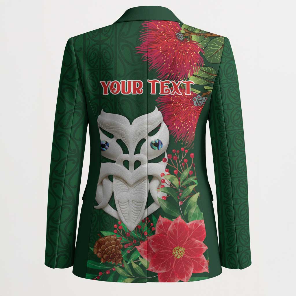 Maori Wheku Meri Kirihimete Personalised Blazer All Green Indigenous Maori Motif - Polynesian Pride