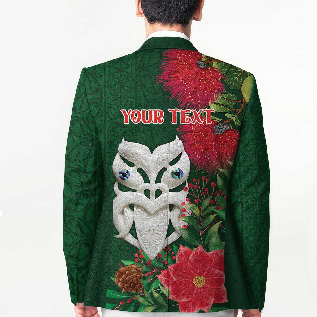Maori Wheku Meri Kirihimete Personalised Blazer All Green Indigenous Maori Motif - Polynesian Pride