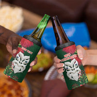 Maori Wheku Meri Kirihimete Personalised 4 in 1 Can Cooler Tumbler All Green Indigenous Maori Motif - Polynesian Pride