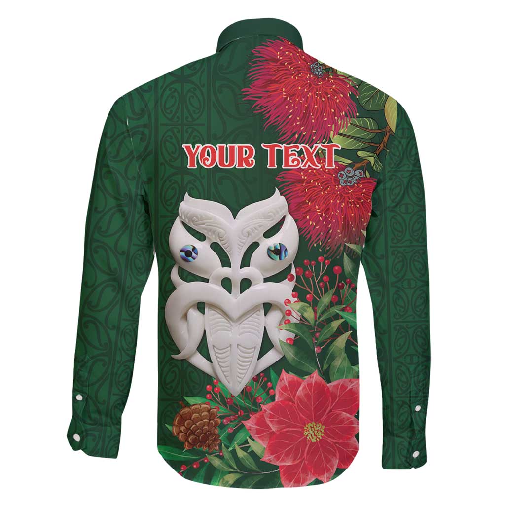 Maori Wheku Meri Kirihimete Personalised Family Matching Mermaid Dress and Hawaiian Shirt All Green Indigenous Maori Motif - Polynesian Pride