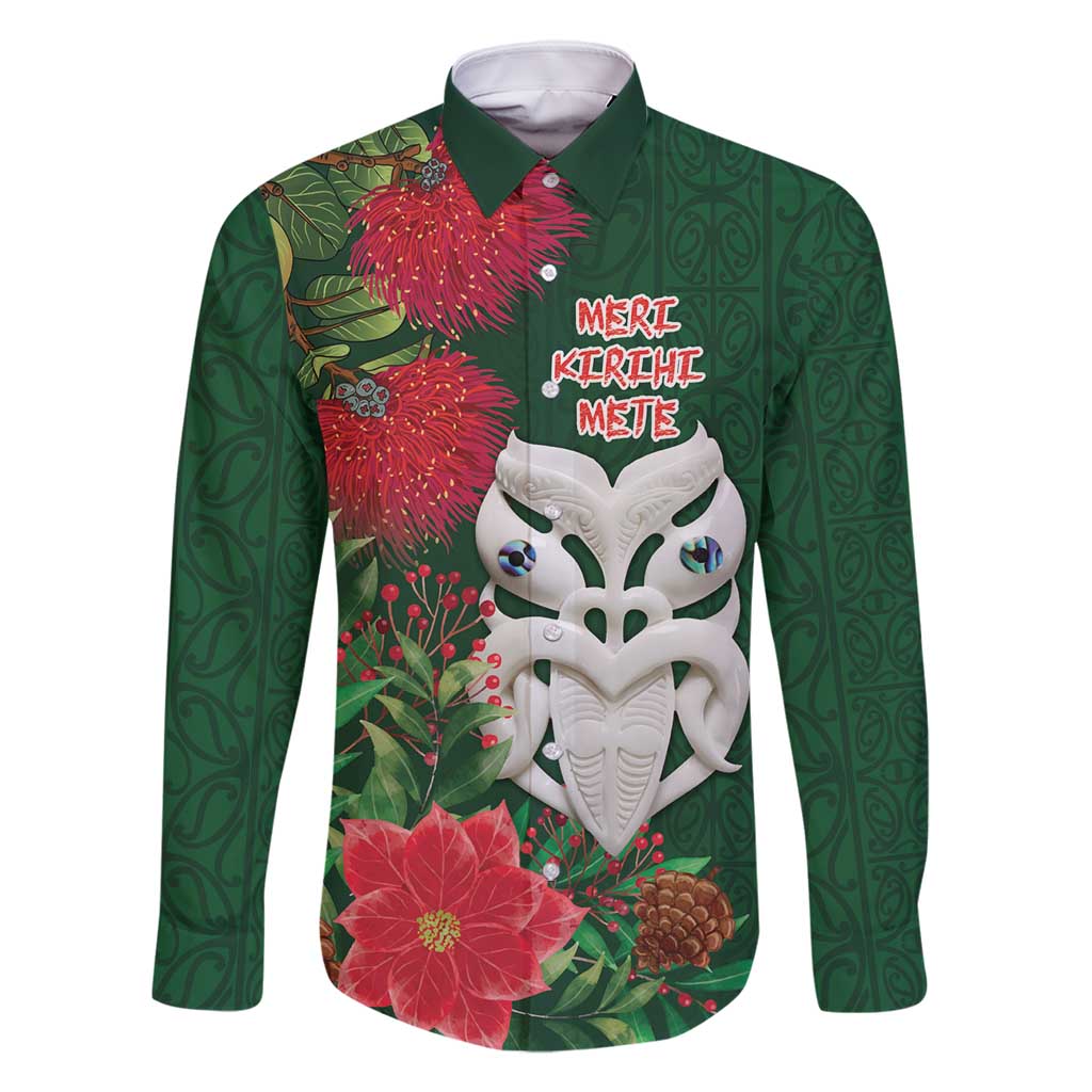 Maori Wheku Meri Kirihimete Personalised Family Matching Off Shoulder Short Dress and Hawaiian Shirt All Green Indigenous Maori Motif - Polynesian Pride