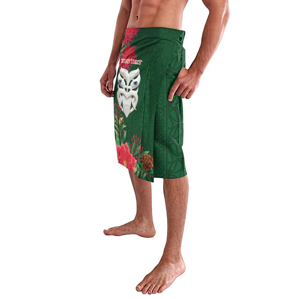 Maori Wheku Meri Kirihimete Personalised Lavalava All Green Indigenous Maori Motif - Polynesian Pride