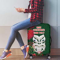 Maori Wheku Meri Kirihimete Personalised Luggage Cover All Green Indigenous Maori Motif - Polynesian Pride