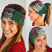 Maori Wheku Meri Kirihimete Personalised Neck Gaiter All Green Indigenous Maori Motif - Polynesian Pride