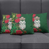 Maori Wheku Meri Kirihimete Personalised Pillow Cover All Green Indigenous Maori Motif - Polynesian Pride