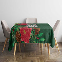 Maori Wheku Meri Kirihimete Personalised Tablecloth All Green Indigenous Maori Motif - Polynesian Pride