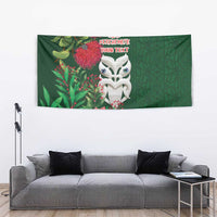 Maori Wheku Meri Kirihimete Personalised Tapestry All Green Indigenous Maori Motif - Polynesian Pride