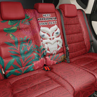 Maori Wheku Meri Kirihimete Personalised Back Car Seat Cover All Red Indigenous Maori Motif - Polynesian Pride