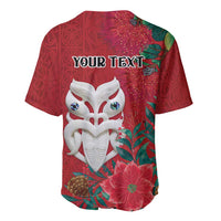 Maori Wheku Meri Kirihimete Personalised Baseball Jersey All Red Indigenous Maori Motif - Polynesian Pride