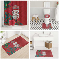 Maori Wheku Meri Kirihimete Personalised Bathroom Set All Red Indigenous Maori Motif - Polynesian Pride
