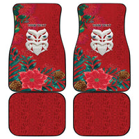Maori Wheku Meri Kirihimete Personalised Car Mats All Red Indigenous Maori Motif - Polynesian Pride