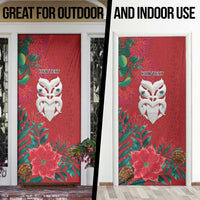 Maori Wheku Meri Kirihimete Personalised Door Cover All Red Indigenous Maori Motif - Polynesian Pride