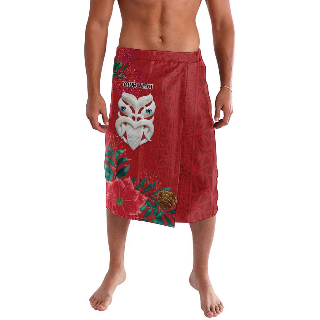 Maori Wheku Meri Kirihimete Personalised Lavalava All Red Indigenous Maori Motif - Polynesian Pride
