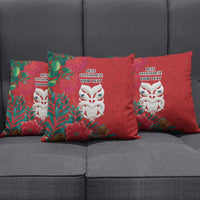 Maori Wheku Meri Kirihimete Personalised Pillow Cover All Red Indigenous Maori Motif - Polynesian Pride
