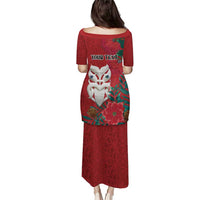 Maori Wheku Meri Kirihimete Personalised Puletasi All Red Indigenous Maori Motif - Polynesian Pride