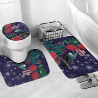 Tui Meri Kirihimete Personalised Bathroom Set Pohutukawa Flowers Blue Motif - Polynesian Pride