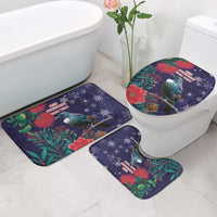 Tui Meri Kirihimete Personalised Bathroom Set Pohutukawa Flowers Blue Motif - Polynesian Pride