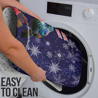 Tui Meri Kirihimete Personalised Bathroom Set Pohutukawa Flowers Blue Motif - Polynesian Pride