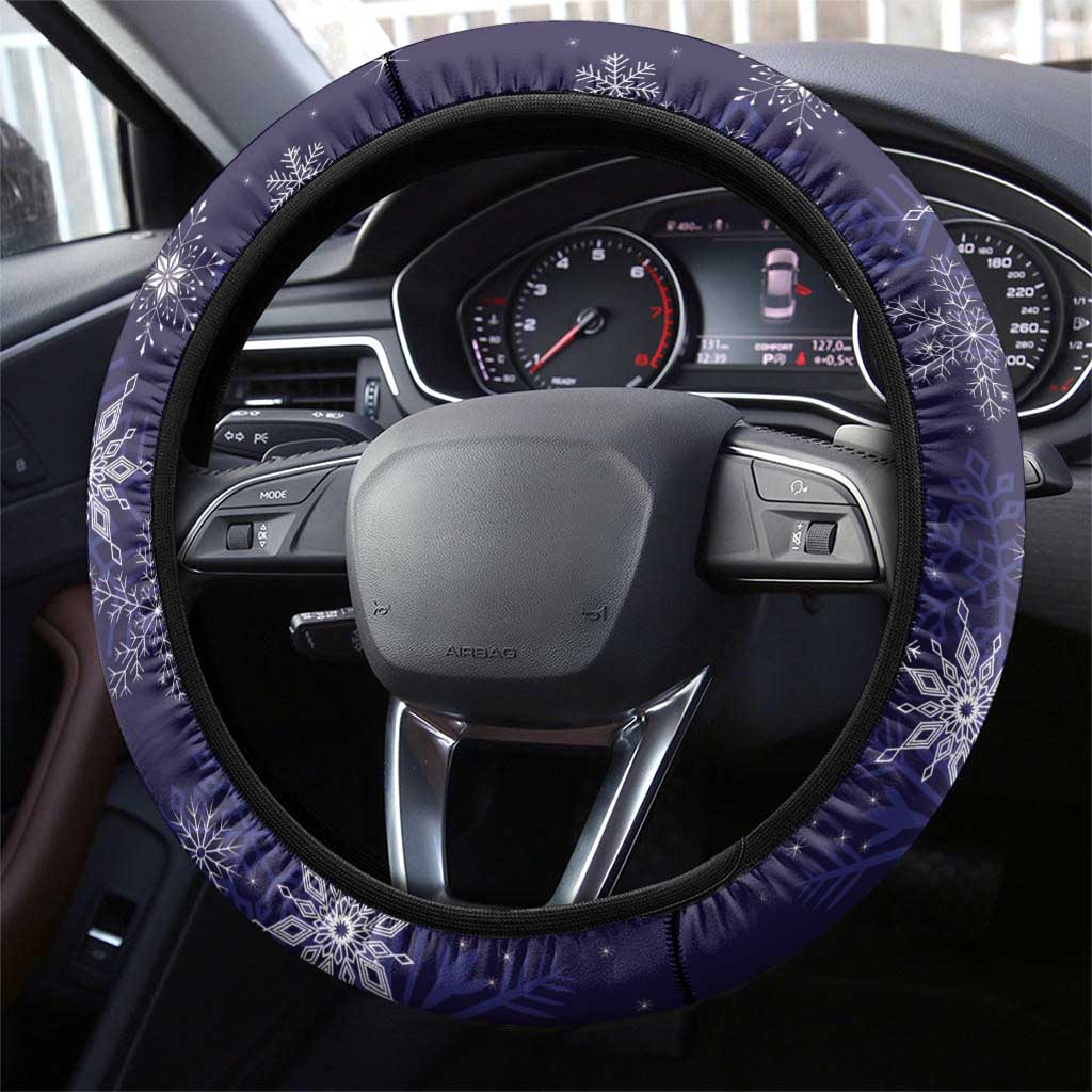 Tui Meri Kirihimete Steering Wheel Cover Pohutukawa Flowers Blue Motif - Polynesian Pride
