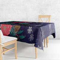 Tui Meri Kirihimete Personalised Tablecloth Pohutukawa Flowers Blue Motif - Polynesian Pride