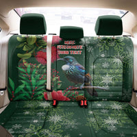 Tui Meri Kirihimete Personalised Back Car Seat Cover Pohutukawa Flowers Green Motif - Polynesian Pride