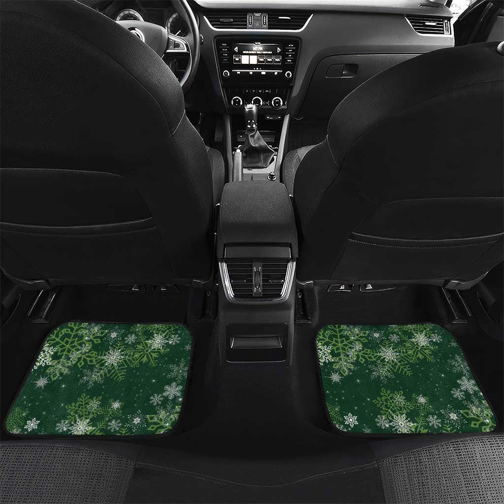 Tui Meri Kirihimete Personalised Car Mats Pohutukawa Flowers Green Motif - Polynesian Pride