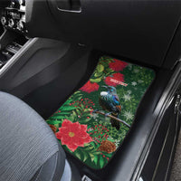 Tui Meri Kirihimete Personalised Car Mats Pohutukawa Flowers Green Motif - Polynesian Pride
