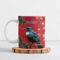 Tui Meri Kirihimete Personalised Ceramic Mug Pohutukawa Flowers Red Motif - Polynesian Pride