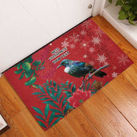 Tui Meri Kirihimete Personalised Rubber Doormat Pohutukawa Flowers Red Motif LT9 - Polynesian Pride