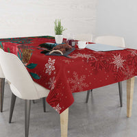 Tui Meri Kirihimete Personalised Tablecloth Pohutukawa Flowers Red Motif - Polynesian Pride