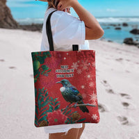 Tui Meri Kirihimete Personalised Tote Bag Pohutukawa Flowers Red Motif - Polynesian Pride
